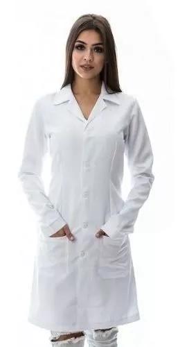 Jaleco Uniforme Branco De Gabardine Hospitalar Kit 3 Pçs