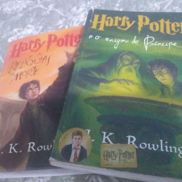 Livros Harry Potter, o enigma do príncipe e as relíquias