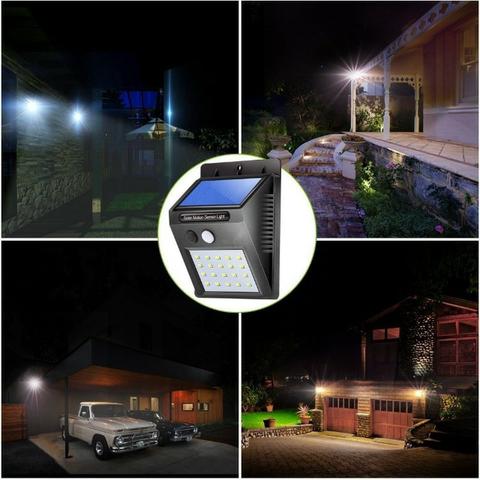 Luminarias solares com 20 leds (funciona com energia solar)