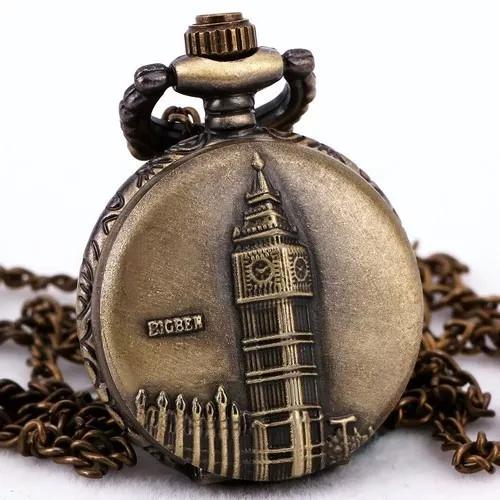 Mini Relógio De Bolso London Big Ben Retro Quartzo