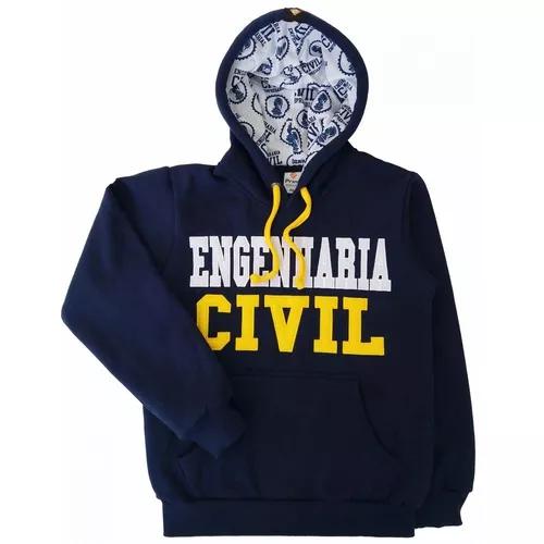 Moletom Engenharia Civil Blusa Com Capuz Bolso Canguru