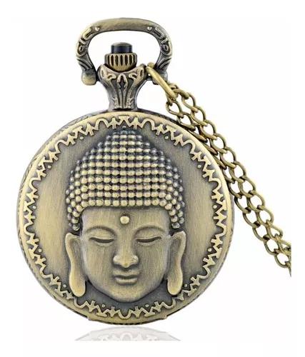 Relógio Bolso Buda Bronze Sidarta Gautama Budismo Tibet