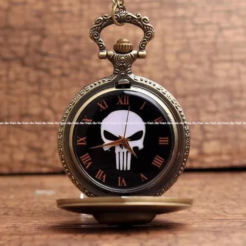 Relógio De Bolso - Gorben Original-crânio/caveira- Bronze