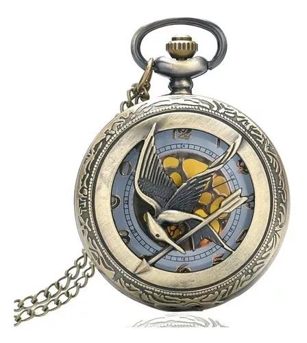 Relógio De Bolso Jogos Vorazes Tordo Katniss Unissex Bronze
