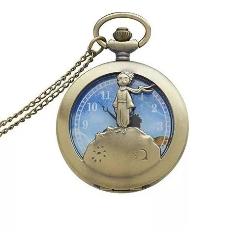 Relógio De Bolso Pequeno Príncipe Quartzo Bronze Mod 2