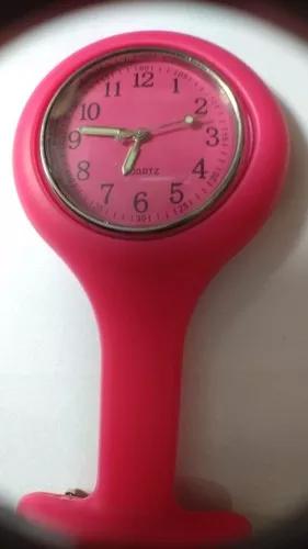 Relógio De Lapela Silicone Profissionais Saude Rosa