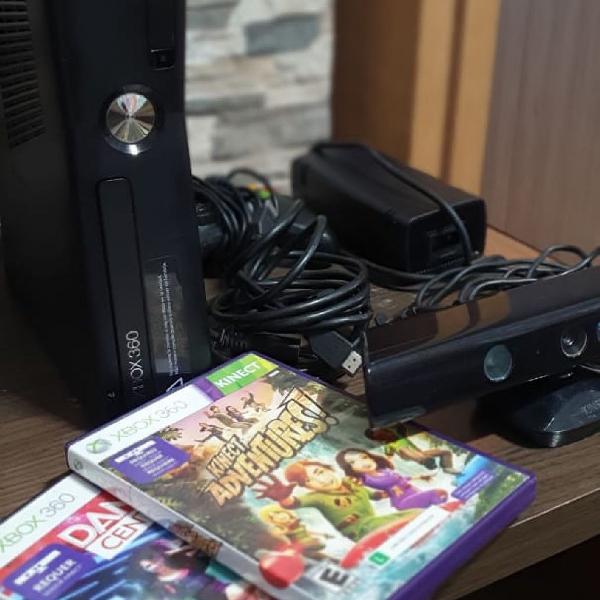Xbox 360 4gb + Kinect + Controle + Jogos