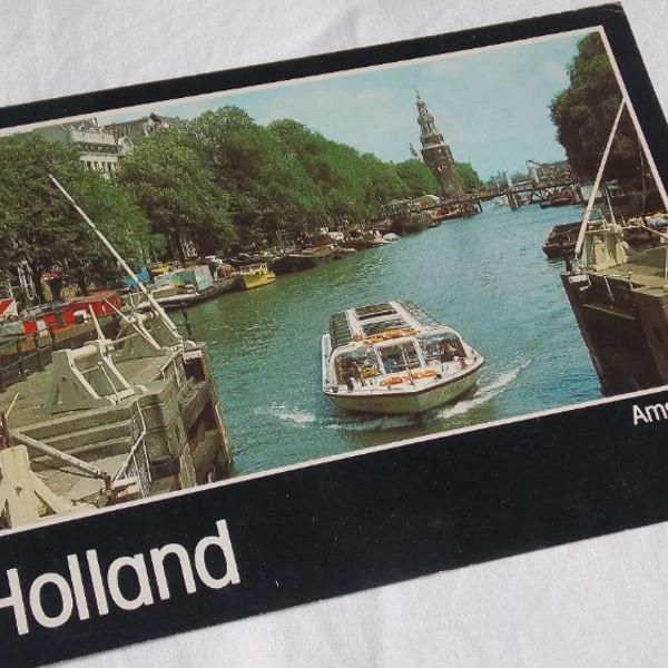 cartão postal circulado amsterdan holanda anos 80