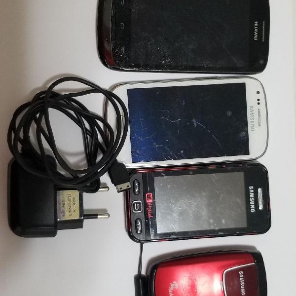 celulares com defeito, samsung e huwaei