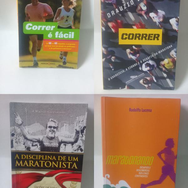 combo 04 livros de corrida de rua - lote de livros