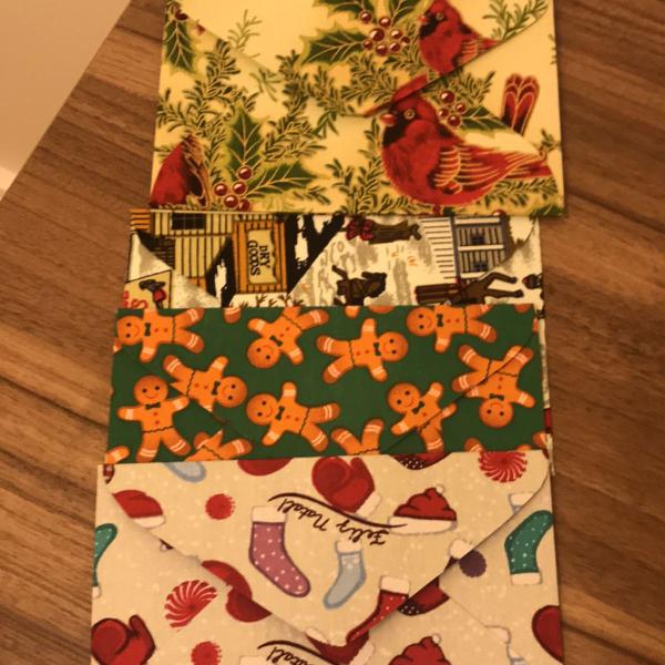 envelopes natalinos feitos á mão em tecido