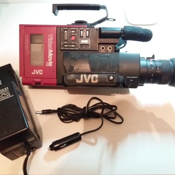 filmadora vintage jvc - video movie vhs-c + carregador