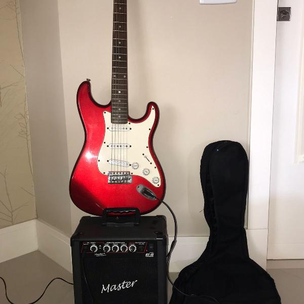 guitarra memphis tagima + case condor e amplificador master
