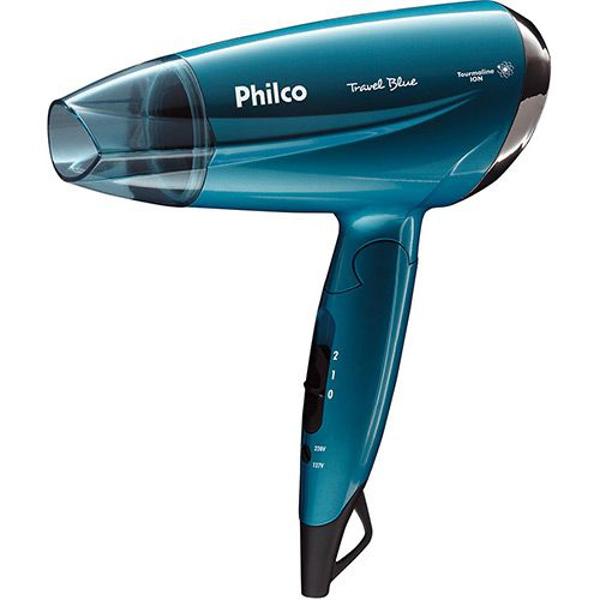 secador de cabelos philco travel azul - bivolt