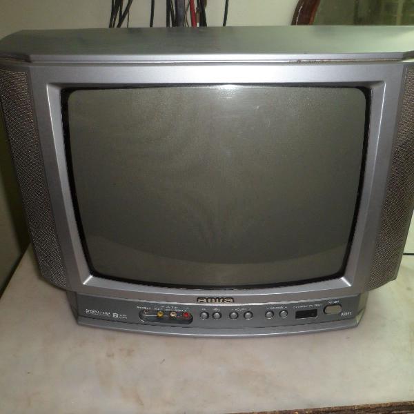 tv de tubo aiwa 14 polegadas funcionando reliquia