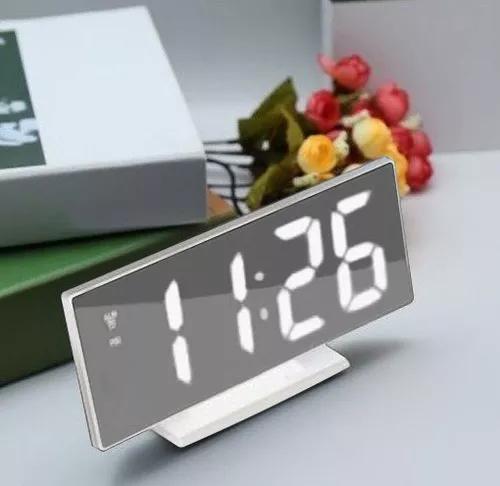 Alarme Relógio Despertador De Mesa Digital Espelho Led