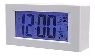 Despertador Digital Relógio Com Iluminação Noturna Branco