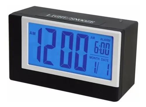 Relógio Despertador De Mesa Número Grande Digital Luz Azul