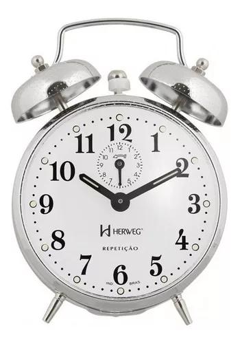 Relógio Despertador Mecânico Clássico Herweg 2370-207