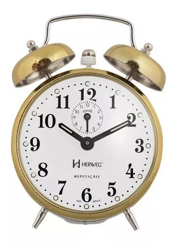 Relógio Despertador Mecânico Clássico Herweg 2370-208