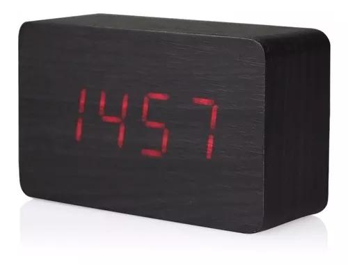 Relógio Digital Led Estilo Madeira Com Termômetro