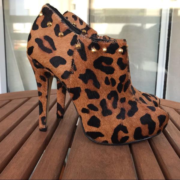 ankle boot animal print oncinha santa lolla