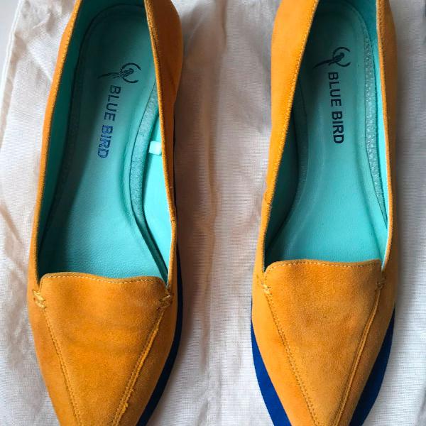 sapatilha bico fino amarela blue bird shoes