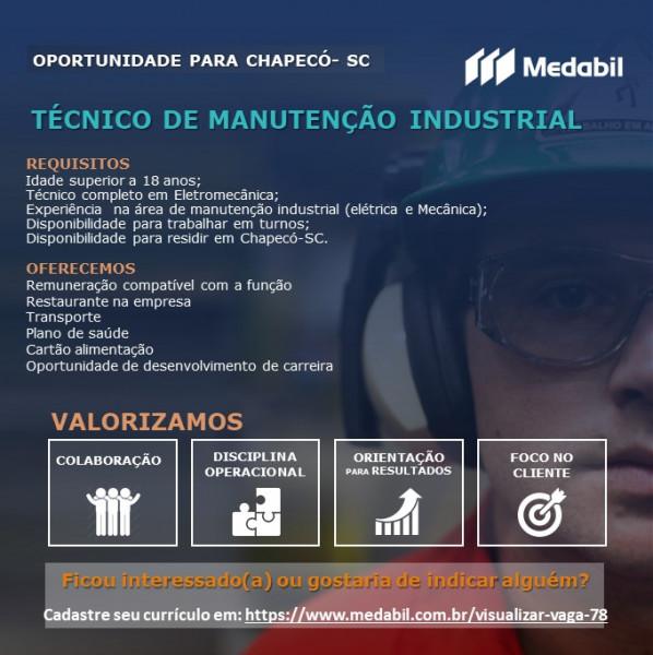 TÉCNICO MANUTENÇÃO INDUSTRIAL