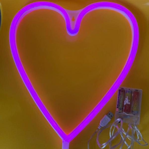 conjunto de 2 luminosos formato coração