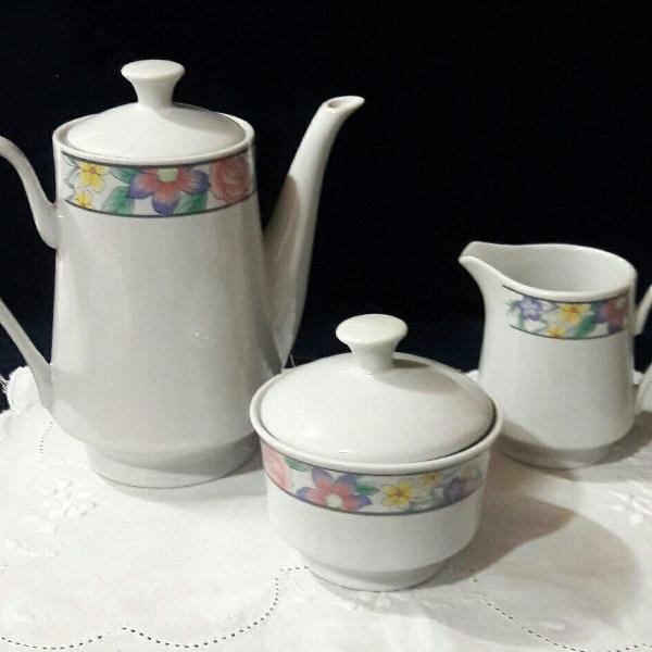 conjunto para café 03 peças porcelana