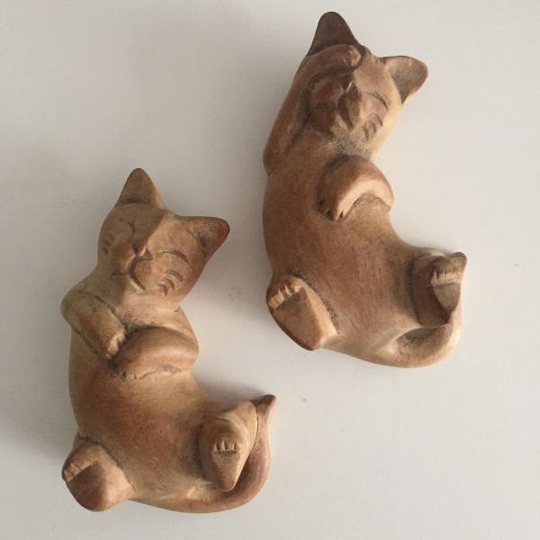 gatinhos de madeira para decoração