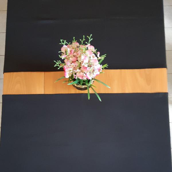 lote - 4 faixas - toalhas mesa - oxford - preto