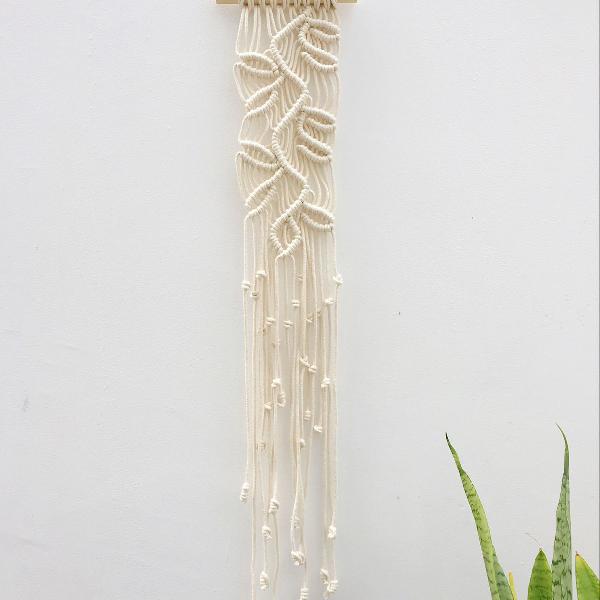 painel pétalas macrame