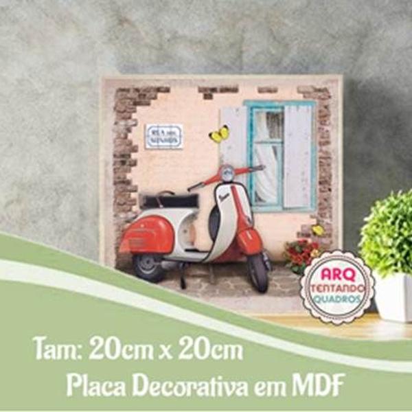 placa decorativa em mdf- lambreta- tam:20x20cm