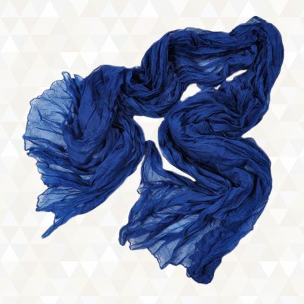 scarf tecido amassado - azul