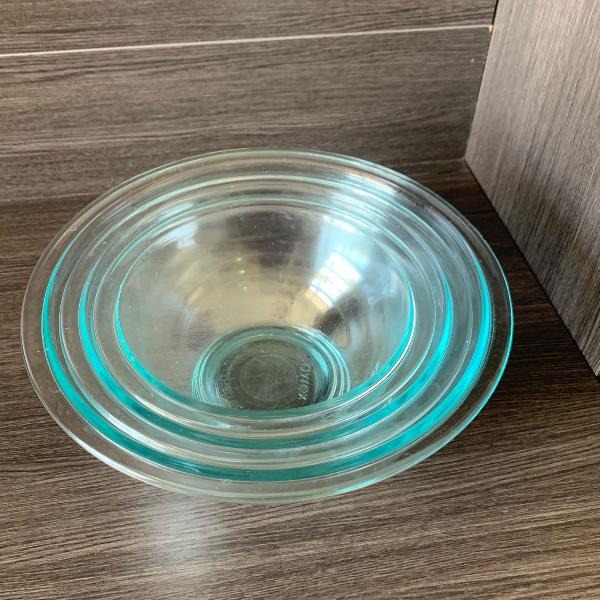 3 bowls de vidro pyrex