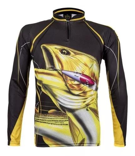 Camisa De Pesca King Proteção Solar Uv Kff 202 - Dourado