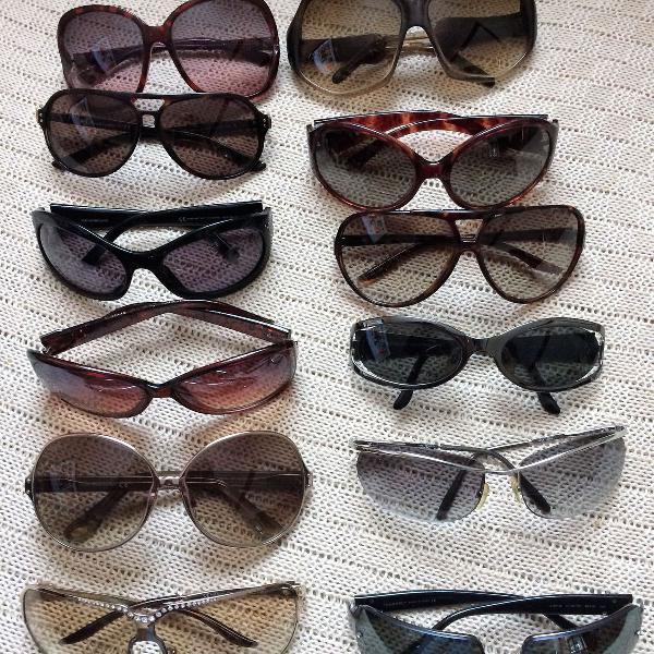 Combo com 12 oculos de sol Chanel, Gucci, Christian Dior