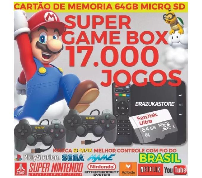 Super Game Retrô com 17.000 Jogos Clássicos - 64gb