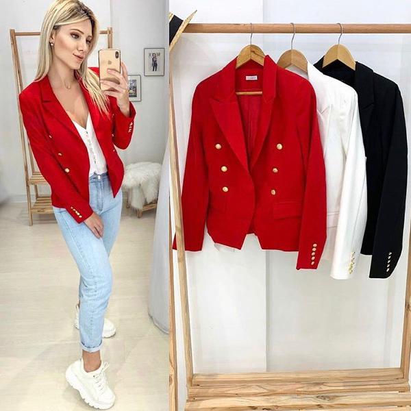 blazer estilo balmain vermelho