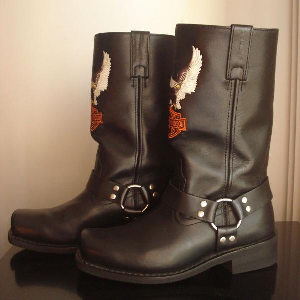 bota harley davidson - couro preta