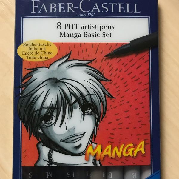 caneta pincel mangá faber castell