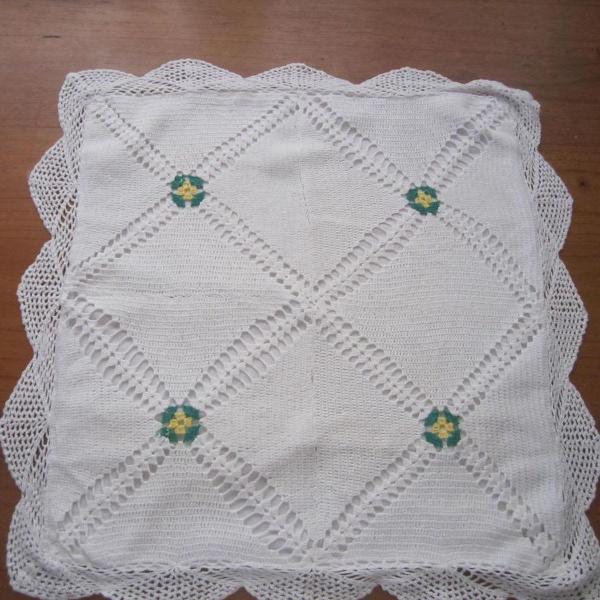 capa de almofada em crochê branca