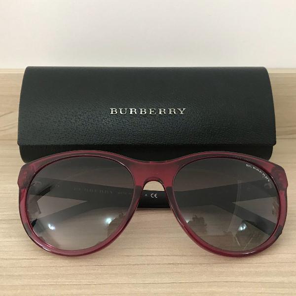 culos de sol burberry bordô