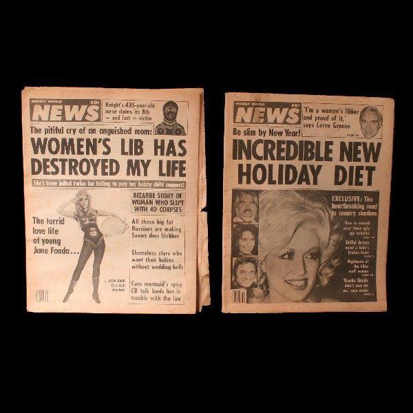 dois jornais weekly world news - anos 80