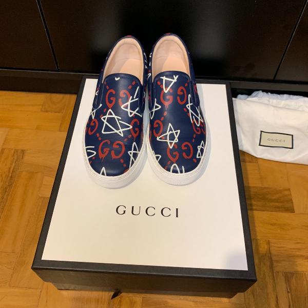 gucci ghost leather slip-on sneaker