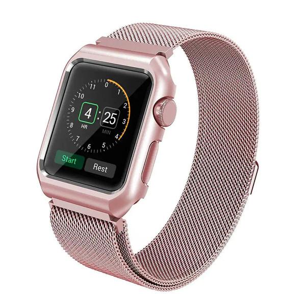 pulseira aço milanesa magnetic apple watch +case