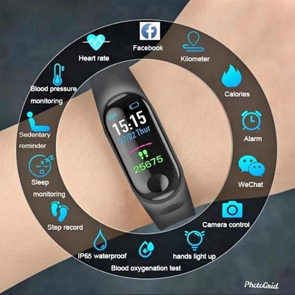 pulseira inteligente smartband m3 monitor cardíaco relógio