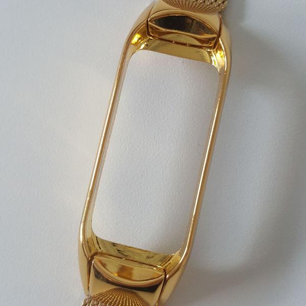 pulseira para Xiaomi mi Band 3 dourada em aço inoxidável