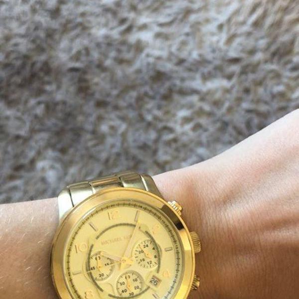 relógio feminino michael-kors - relógio mk dourado - usado
